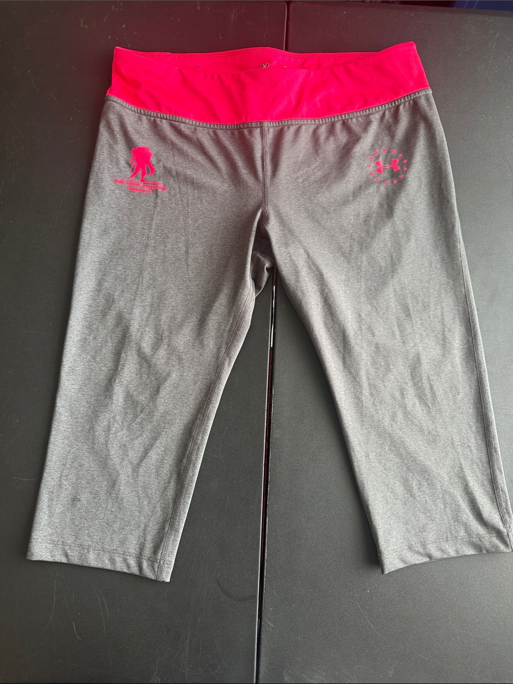 LG Under Armour Pink and Gray Performance Capris